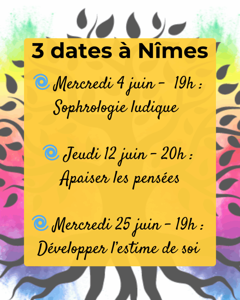 communiquer sur les 3 séances de sophrologie du mois de juin